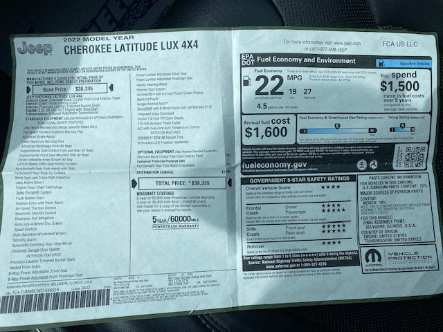 2022 Jeep Cherokee Latitude Lux